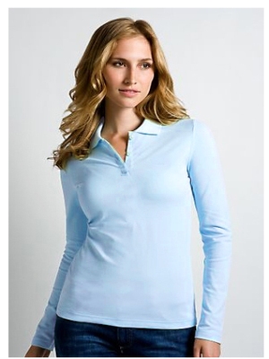Women polo shirt super light blue - Click Image to Close